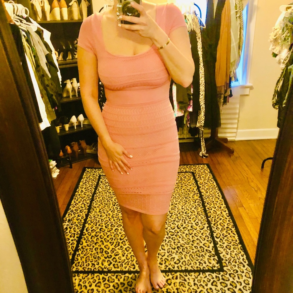 Blush pink cocktail dress
